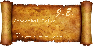 Janecskai Erika névjegykártya